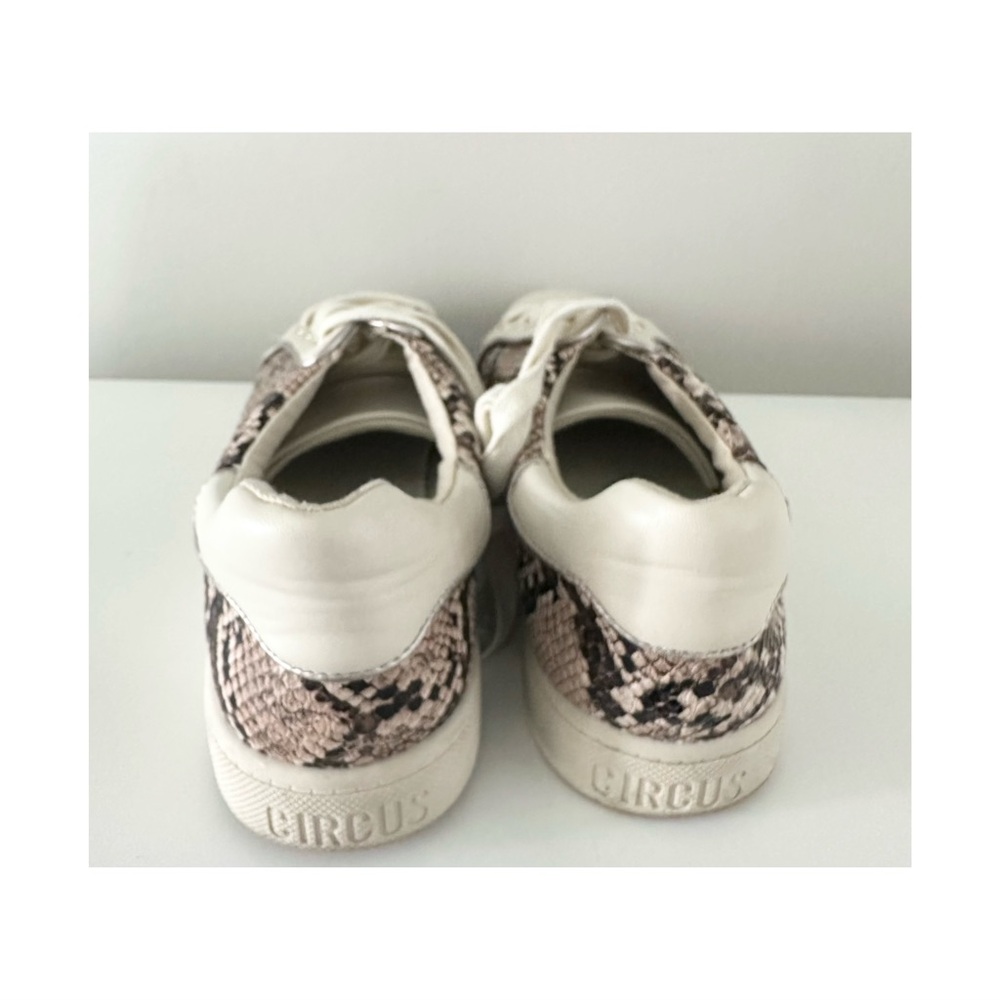 Sam Edelman Cream and Tan Snake Print Sneakers - Picture 4 of 5